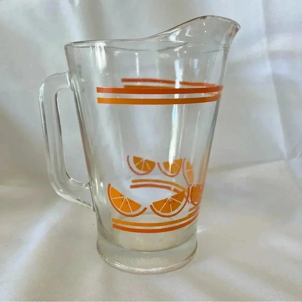 Vintage 1960s Caisa MCM Kitschy Retro Orange Slice Beverage Pitcher 8.5” - Picture 3 of 5